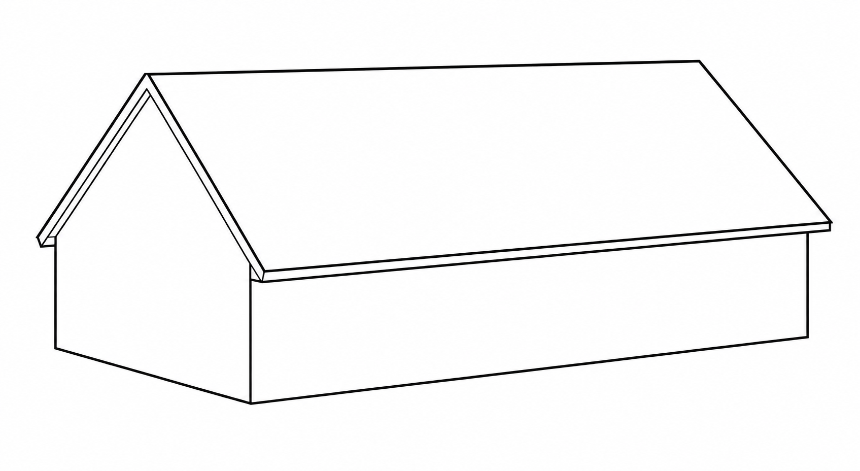 Gable roof line drawing