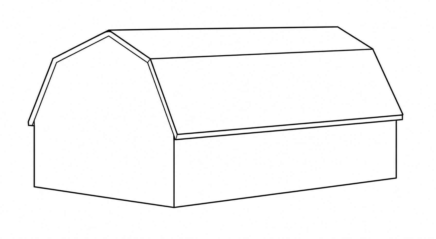 Gambrel roof line drawing