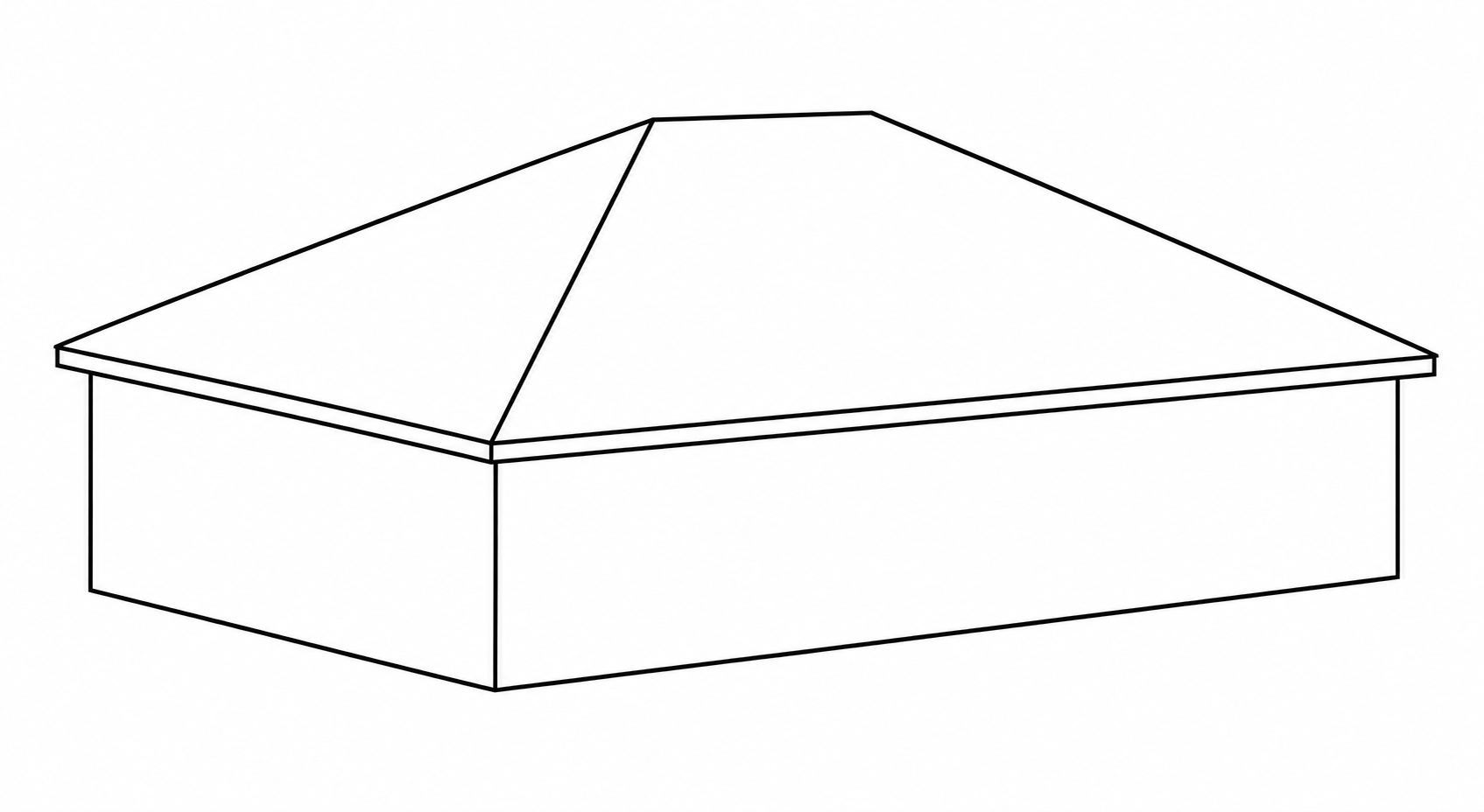 Hip roof line drawing