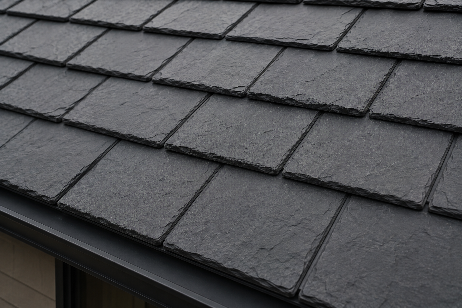 Polymer synthetic tile roof texture
