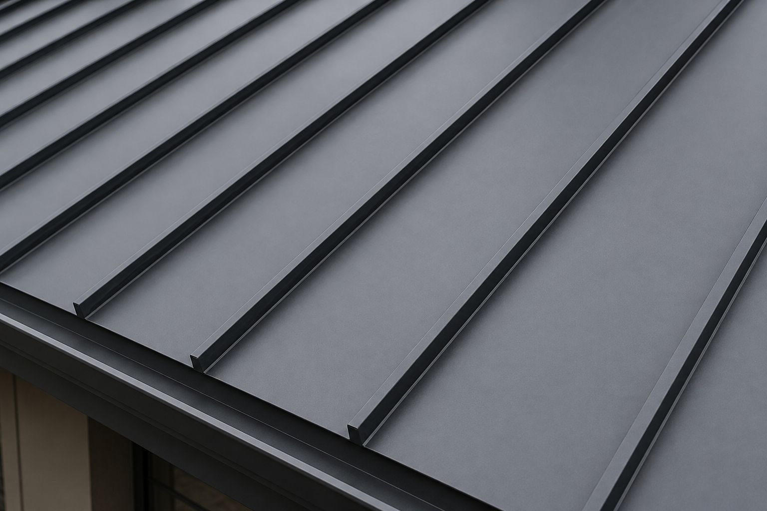 Standing seam metal roof panel texture